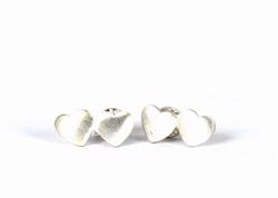 Double mini Heart studs from BeChristensen in silver